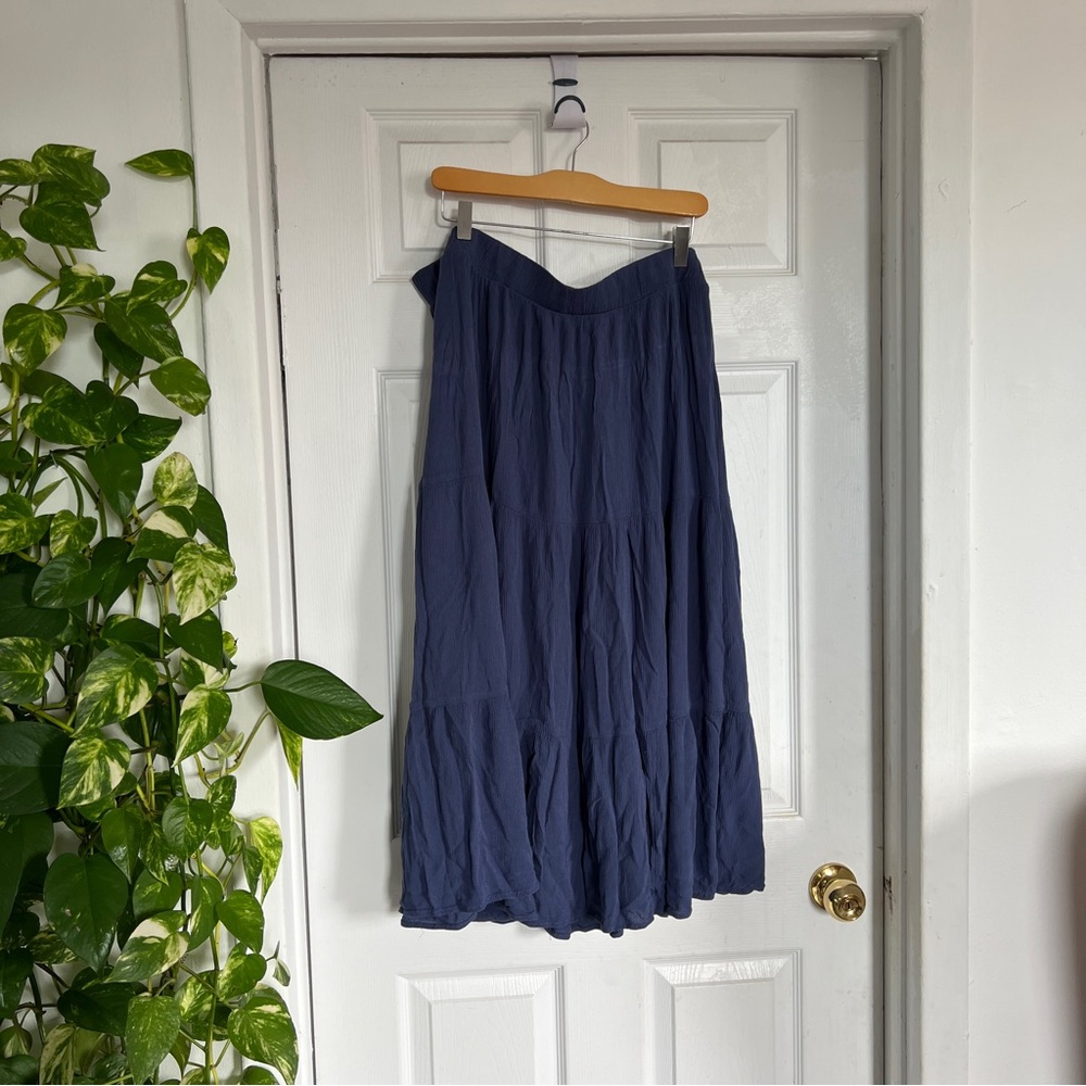 Pretty blue tiered maxi skirt
